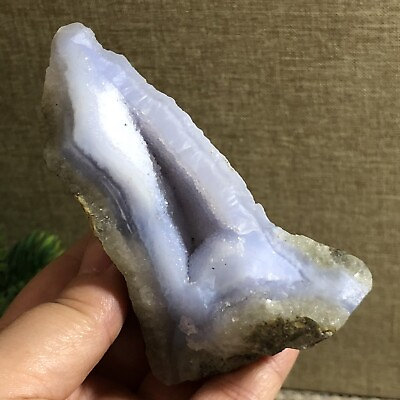 #ad Natural blue chalcedony rough chunk stone chalcedony stone wire wrapp 219g h107