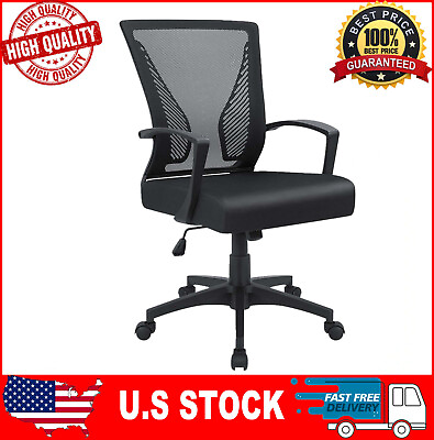 #ad Task Chairs 36.9quot;X19.7quot;19.7quot; Black Mid Back Swivel Lumbar Support Desk