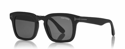 #ad Tom Ford FT 0751 F N Dax 01A Shiny Black Gray Square Men#x27;s Sunglasses $193.00