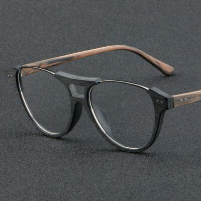 #ad Deluxe Design Hand Made Wood Acetate Eyeglass Frame Spring hinge Glasses Eyewear