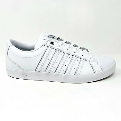 #ad K Swiss Gallen III Triple White Silver Mens Size 14 Casual Sneakers 01977133
