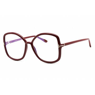 #ad Tom Ford Women#x27;s Eyeglasses Full Rim Oversized Burgundy Plastic FT5845 B 074