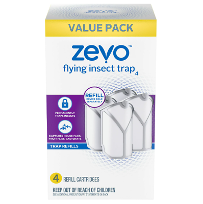 #ad NEW Zevo Flying Insect TrapFly Trap Refill Cartridges Twin Pack 4 Cartridges