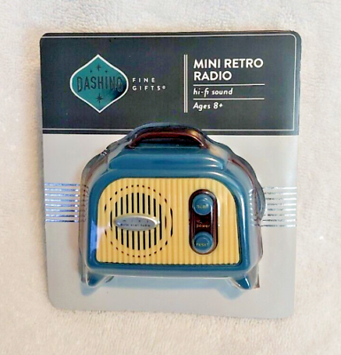 #ad Mini Retro Radio Hi Fi Sound Blue Battery Operated Listen Anywhere New Sealed