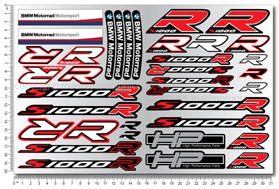 #ad S1000R motorcycle premium stickers decals set bmw s1000 R motorrad red laminated