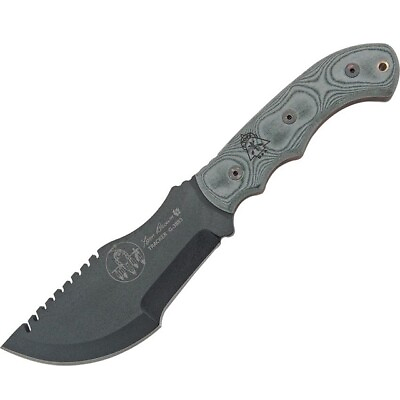 #ad Tops T010 Tom Brown Tracker Fixed Blade Knife Black Linen Sheath