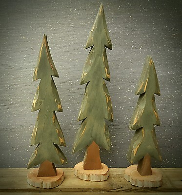 #ad Hand Carved Pine Trees Pine Trees Christmas Trees Carved Trees Home Decor