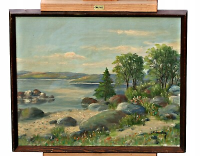 #ad CARL LEO FROMMING 1880 LAKE NEXT THE ROCKS