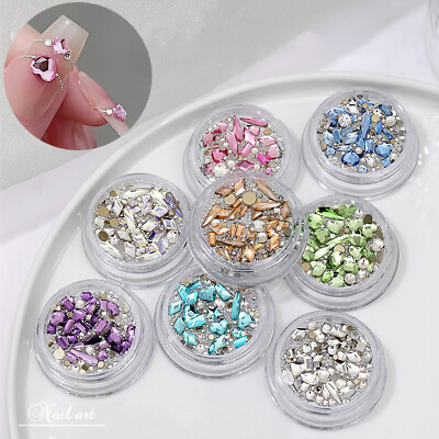 #ad 3D Pink Nail Bulk Rhinestone Style With Flat Pointed Bottom For DIY Manicure 、