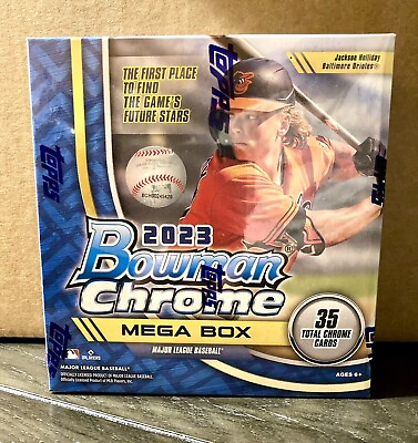 #ad 2023 Bowman Chrome Baseball Factory Sealed Mega Box Fresh Case Jackson Holliday