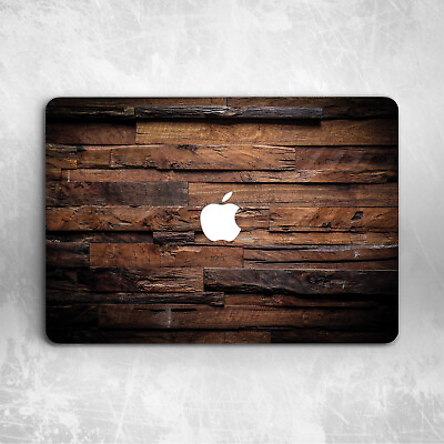 #ad Old Dark Brown Wood Hard Cover Case For Macbook Pro Retina 16 13 14 15 Air 11 13