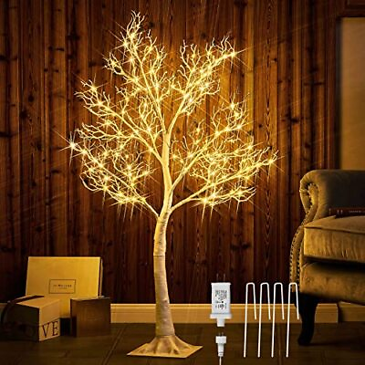 #ad Lighted White Twig Tree with Fairy Lights 4FT 150 LED Lights for Christmas Ho...