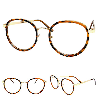 #ad Men#x27;s CLASSIC VINTAGE Style Clear Lens EYE GLASSES Round Tortoise amp; Gold Frame $14.99