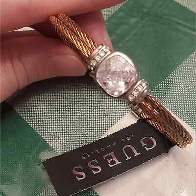 #ad NEW Guess Industrial Design Cubic Zirconia Cable Bracelet