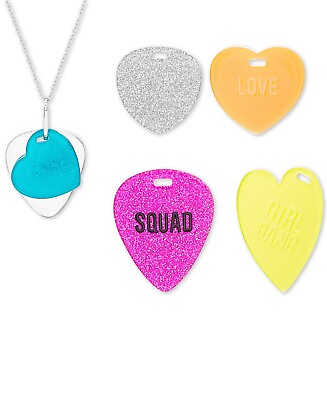 #ad Steve Madden Interchangeable Heart Tag Pendant Necklace Set 16 1 2″ 3″ Ext...