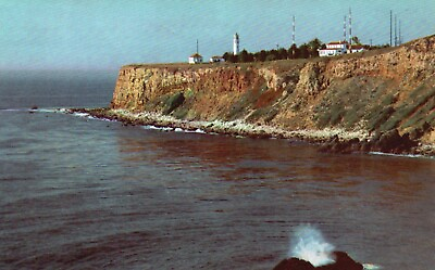#ad Postcard CA Palos Verdes Peninsula Point Vicente Lighthouse Vintage PC J7991