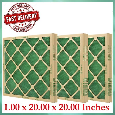 #ad 4 12 Pack Flanders Precisionaire Nested Glass Air Filter 20quot; x 20quot; x 1quot; Green