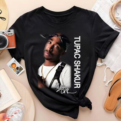 #ad New Rare Tupac Shakur Shirt Hip Hop Men Cotton Black T Shirt