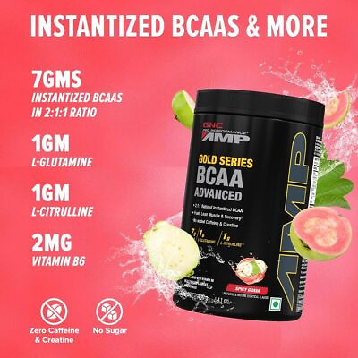 #ad GNC AMP Gold Series BCAA Advanced 400gm 30 Servings Fastest Muscle Recovery