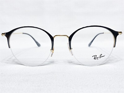 #ad NEW Ray Ban RB3578V 2890 Unisex Gold Black Round Modern Eyeglasses Frames 50 22