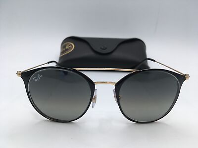 #ad Ray Ban RB3546 Unisex Black On Gold Frame Grey Lens Sunglasses 49MM $125.99