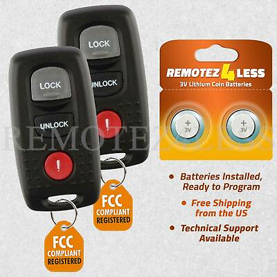 #ad QTY 2 For Mazda 3 Mazda 6 2004 2008 KPU41846 Remote Key Fob Keyless Transmitter