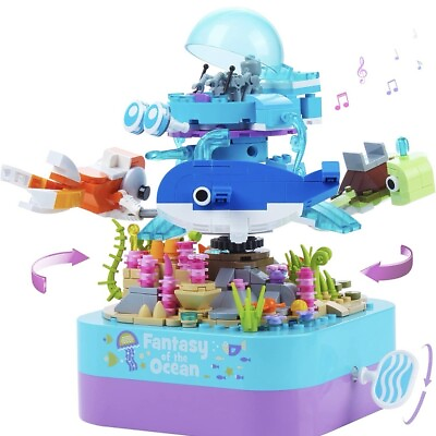 #ad Building Blocks Music Box Rotating Ocean Model Building Kits STEM for Kids