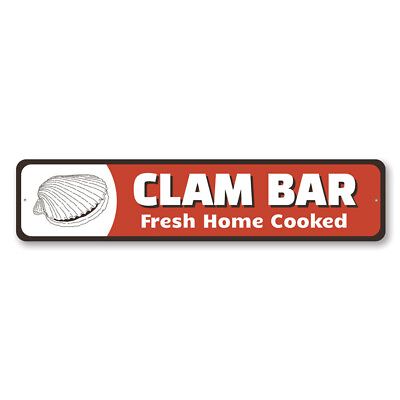#ad Clam Bar Fresh Home Cooked Kitchen Sign Fresh Seafood Sign Home Metal Sign