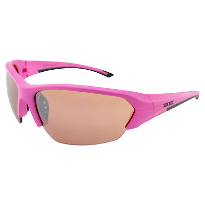 #ad Epoch Eyewear Wake Women#x27;s Golf Riding Sunglasses Pink Frame Amber Lens