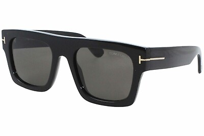 #ad *Tom *Ford *Fausto *TF711 01A Sunglasses Men#x27;s Black Gradient Lenses Square 53mm