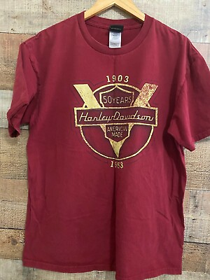 #ad Harley Davidson Motorcycle Cape Fear T Shirt 50 years of Harley Mens XL