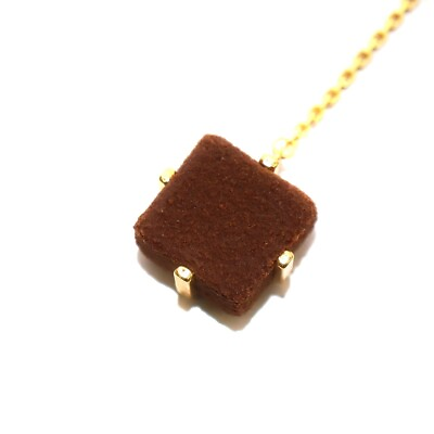 #ad Q Pot Luxe Chocolate Necklace Pendant Chain Brown An4 Sh Ladies