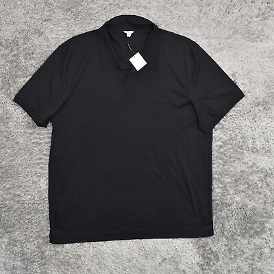 #ad NEW Calvin Klein Men#x27;s Adult Size 2XL Polo Soft Black Cotton Short Sleeve