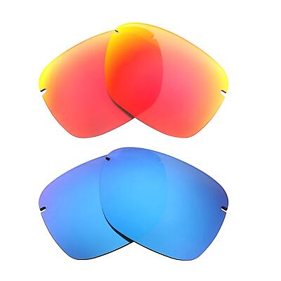 #ad Walleva Fire Red Ice Blue Polarized Lenses For Oakley Tailhook Sunglasses