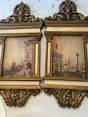 #ad Pair Vintage Syrocco Venice Scenes Print Set of 2