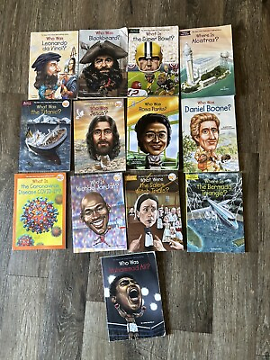 #ad Who HQ Book Lot 13 Who Was Where Is What Books Historical Biography Homeschool