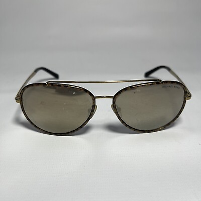 #ad Michael Kors Ida MK1019 Aviator Sunglasses Gold Frame Tortoise Brown Lenses
