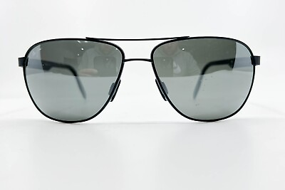 #ad Maui Jim CASTLES MJ 728 2M Polarized Black Aviator Sunglasses 61 16 140 8608