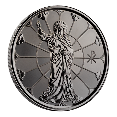 #ad 1 Oz Silver Coin 2022 Samoa 2 Tala Black Rhodium Proof Jesus Light of Christ