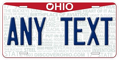 #ad Ohio 2013 Personalized Car License Plate Any Text