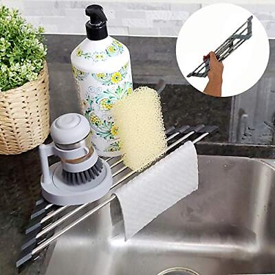 #ad Roll Up Sponge Holder For Counter Sink Organizer For Kitchen Bathroom Laundry Ro $12.76