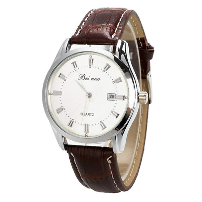 #ad Men Boy Sport Analog Quartz Alarm Auto Day Date Display Wrist Watch Leather6299 $6.99