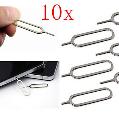 #ad 10pcs Set Sim Card Tray Remover Eject Ejector Pin Key Tool Diy For Cellphone