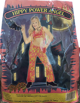 #ad HIPPIE POWER ANGEL Girl Small 6 8 Halloween Costume California Costume NEW