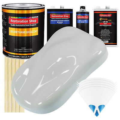 #ad Classic White Gallon URETHANE BASECOAT CLEARCOAT Car Auto Paint FAST Kit