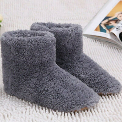 #ad Winter USB Warmer Foot Shoes Plush Warm Electric Slipper Feet Heated Washable US