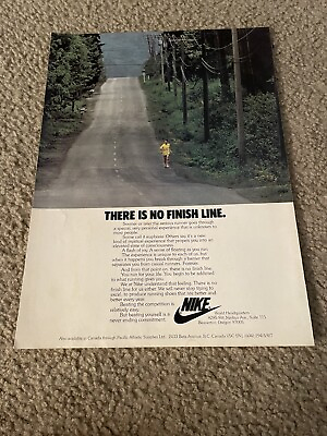 #ad Vintage 1977 NIKE quot;THERE IS NO FINISH LINEquot; Running Poster Print Ad OG 1970s