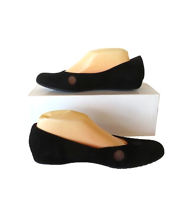 #ad Sesto Meucci Sz 9.5 9 Suede Flats Pumps Shoes Slides Black Polka Dot New $289