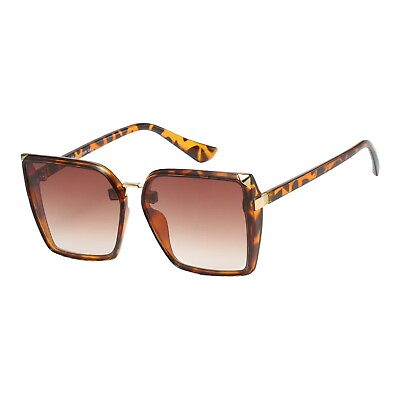 #ad VG Designer Luxury Collection Animal Print Square Frames w Brown Lens Sunglasses