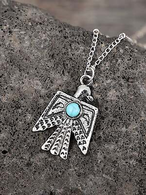 #ad Turquoise Decor Thunderbird Charm Necklace Jewelry for Women Gift for Her